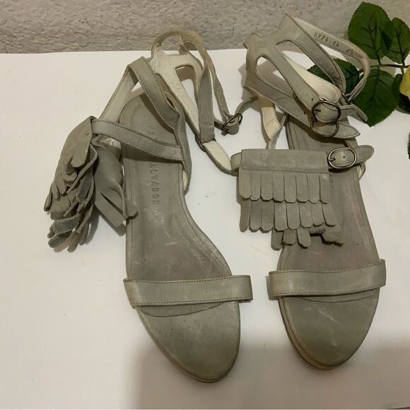 Freda Salvador Kiltie Fringe Strappy Gladiator Leather Sandals Size US 6.5 - Picture 2 of 16
